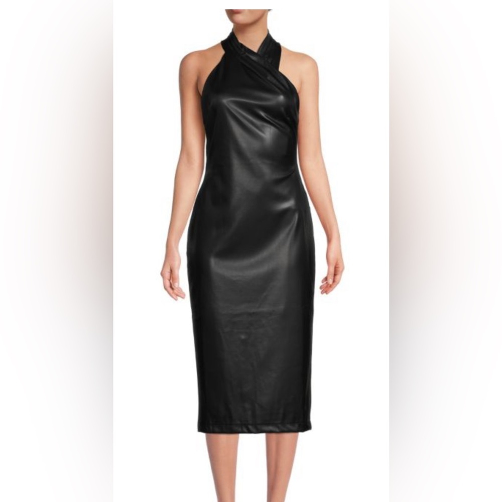 NWT RACHEL Rachel Roy Midi Vegan Leather Dress Size Large